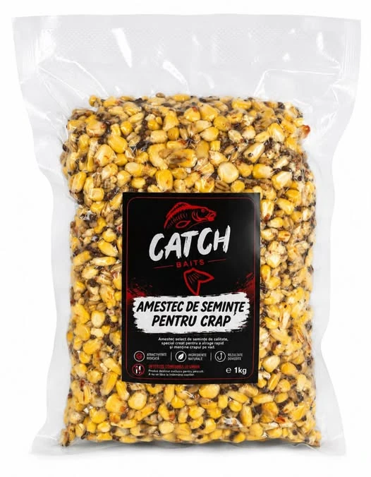 Amestec de semințe pentru crap CATCH-Baits 1 kg - nadă pescuit crap