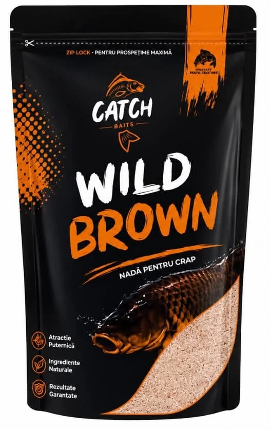 Nadă pescuit crap CATCH-Baits Wild Brown 800 g